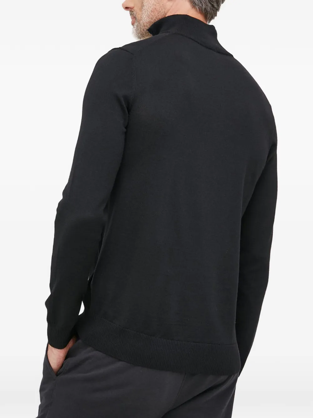 Joop! quarter-zip logo-plaque sweater Zwart