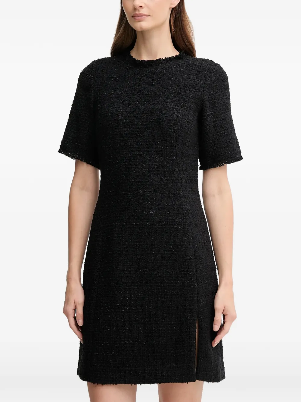 Joop! Dari frayed-trim short-sleeve mini dress - Nero