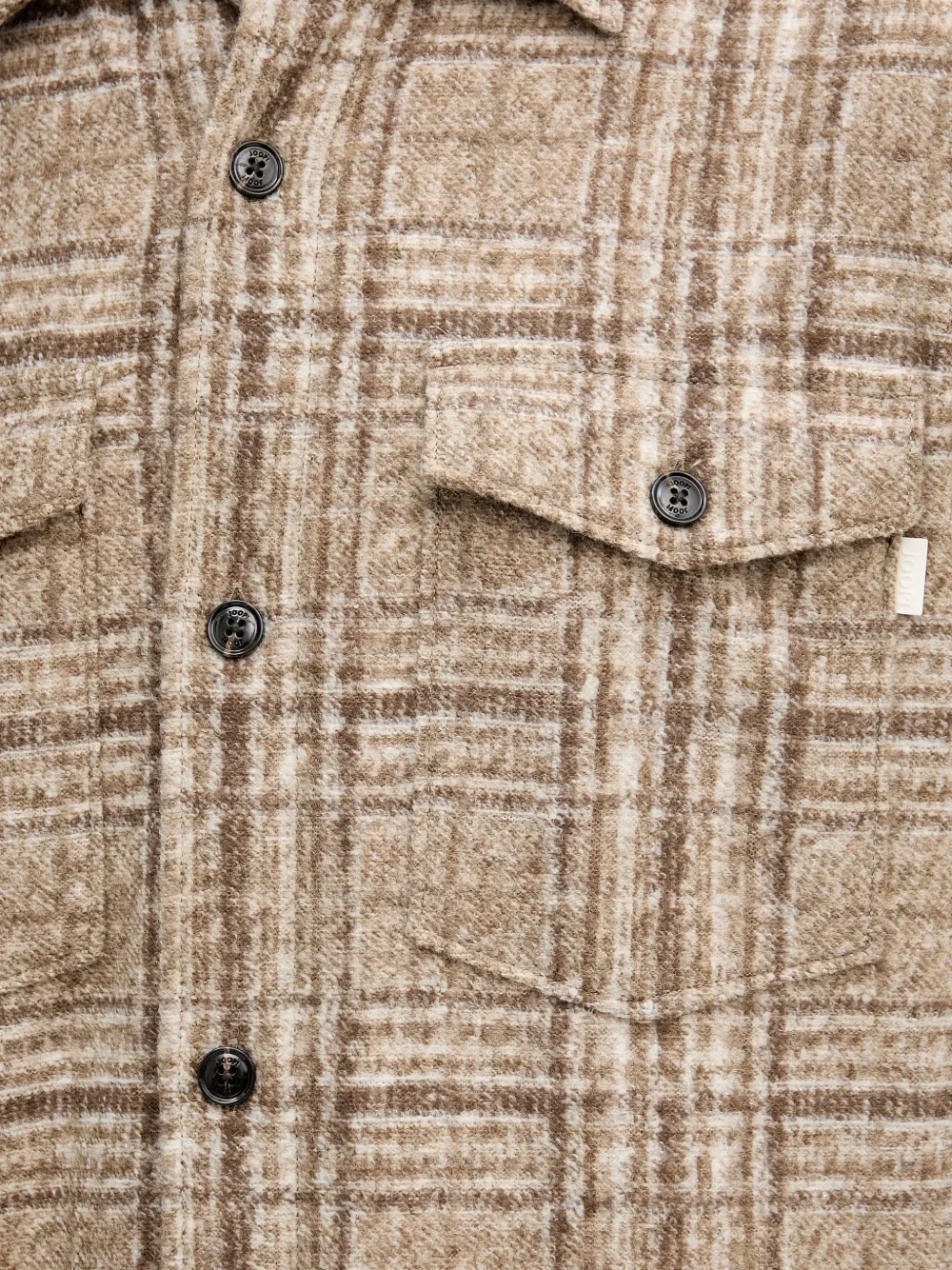 Joop! Geruit shirtjack met knopen Beige