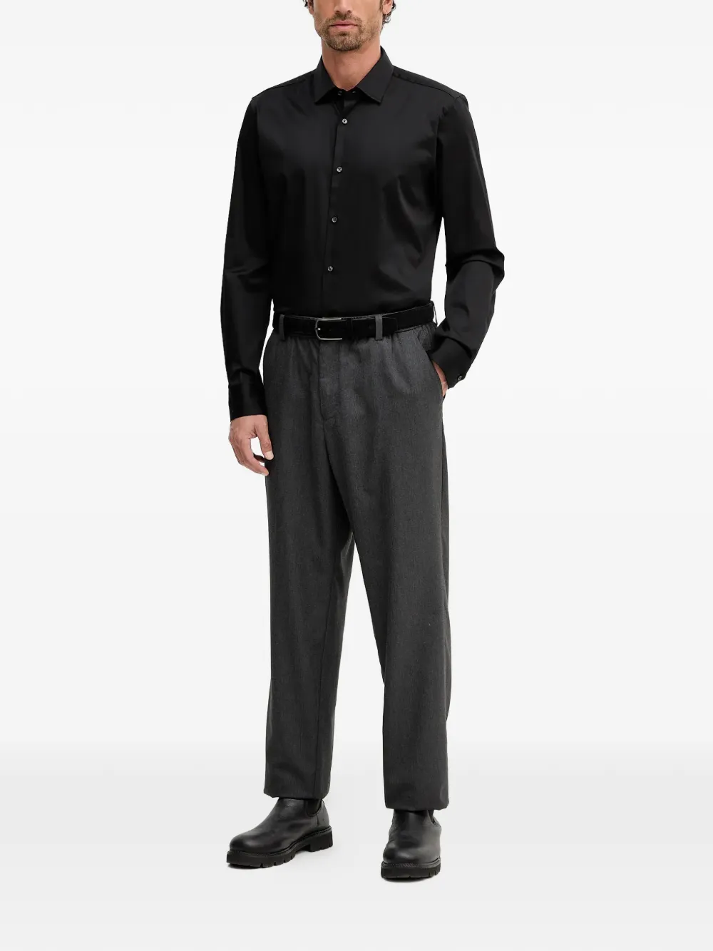 Joop! Pit overhemd met lange mouwen - Zwart