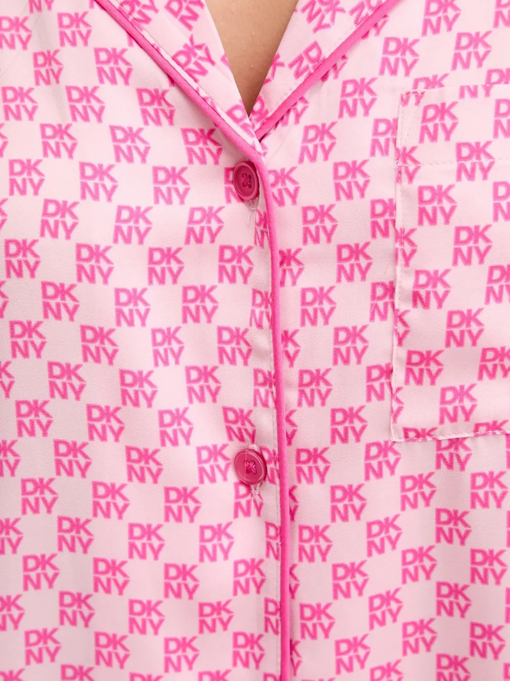 Dkny Logo Print Pajama Set In Pink