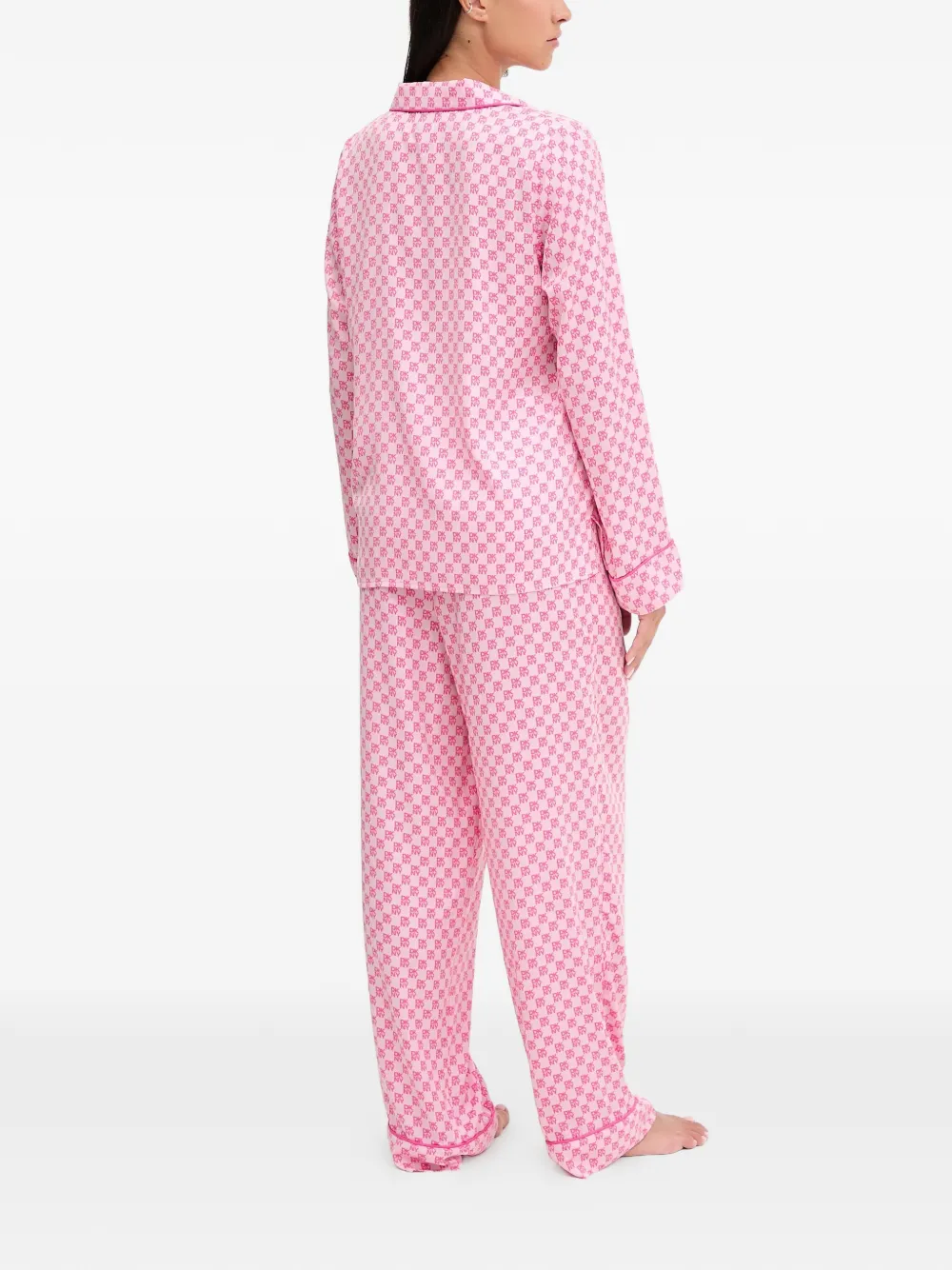 Dkny Logo Print Pajama Set In Pink