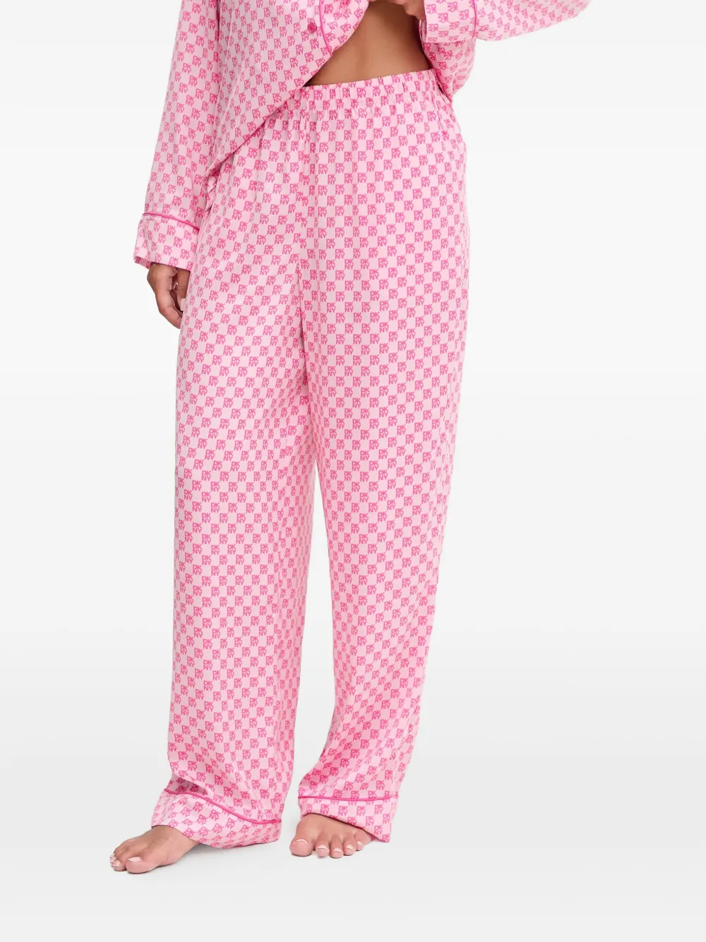 Dkny Logo Print Pajama Set In Pink