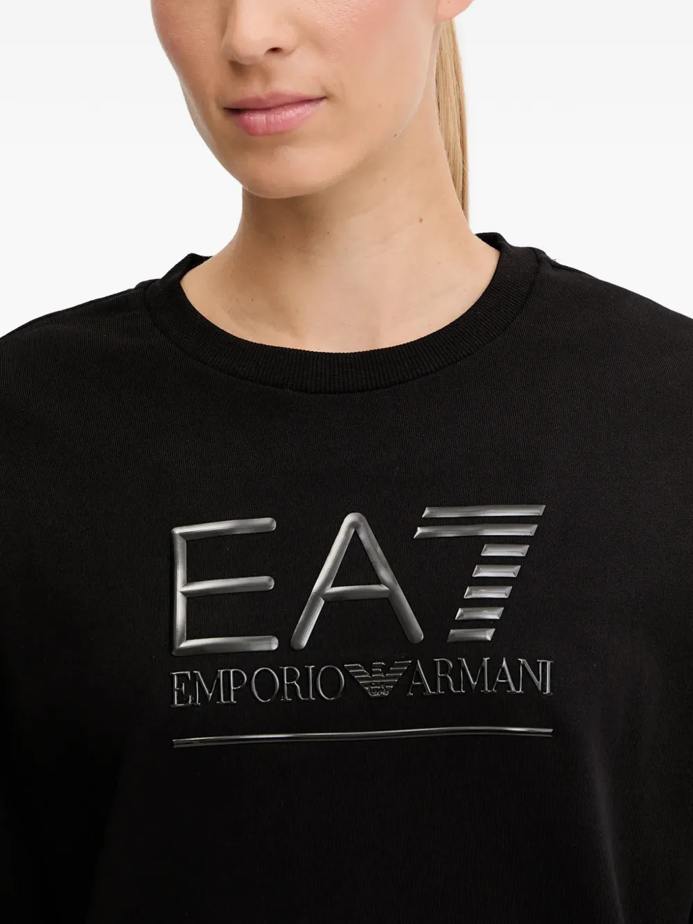 Ea7 Crew-neck Sweatshirt In Black