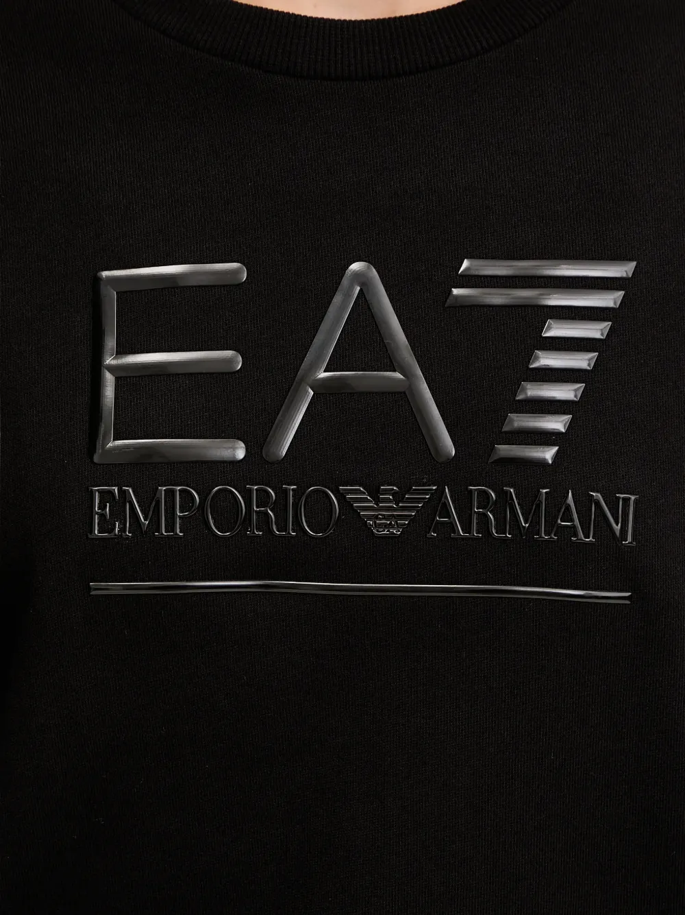 Ea7 Crew-neck Sweatshirt In Black