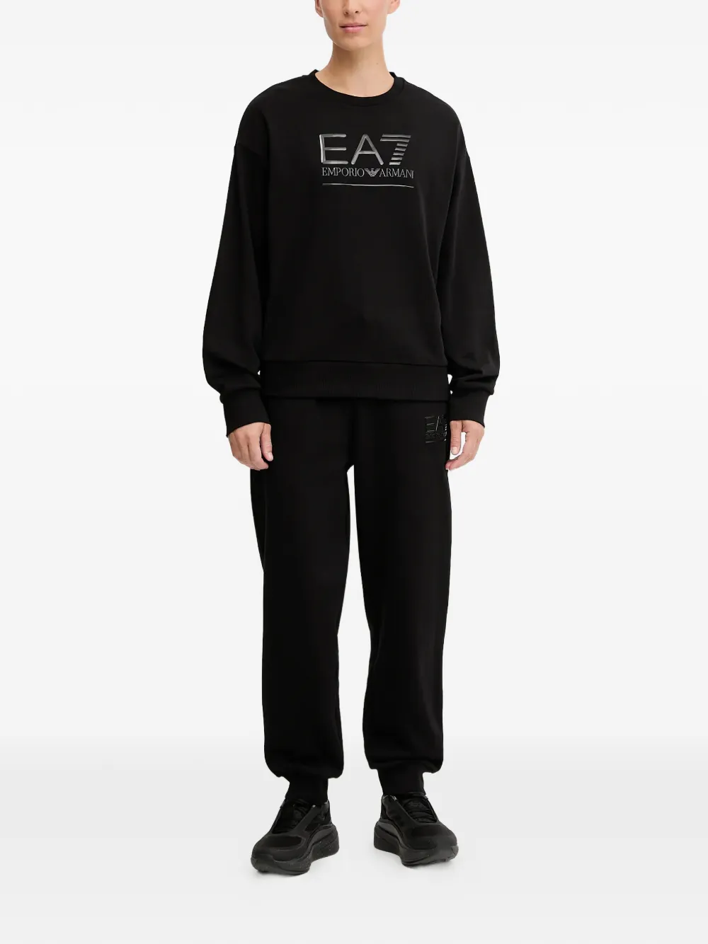 Ea7 Crew-neck Sweatshirt In Black