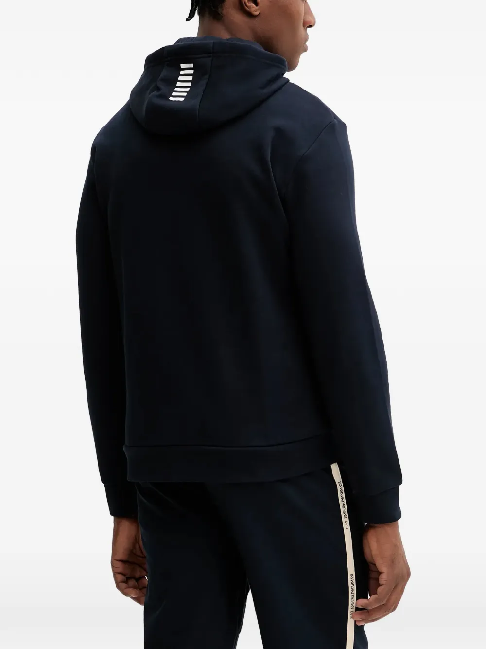 Ea7 Emporio Armani logo-detail hoodie Blauw