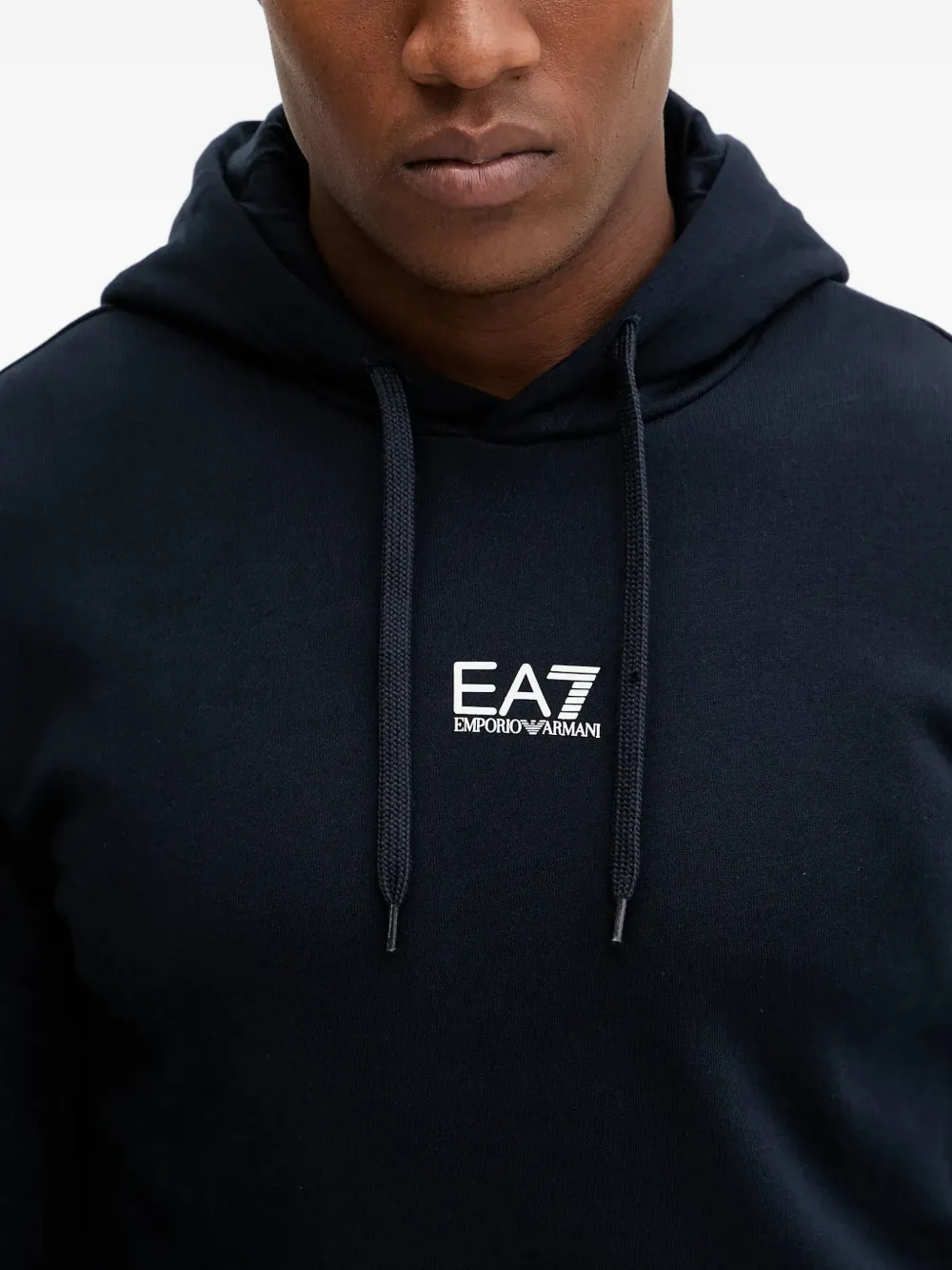 Ea7 Emporio Armani logo-detail hoodie Blauw
