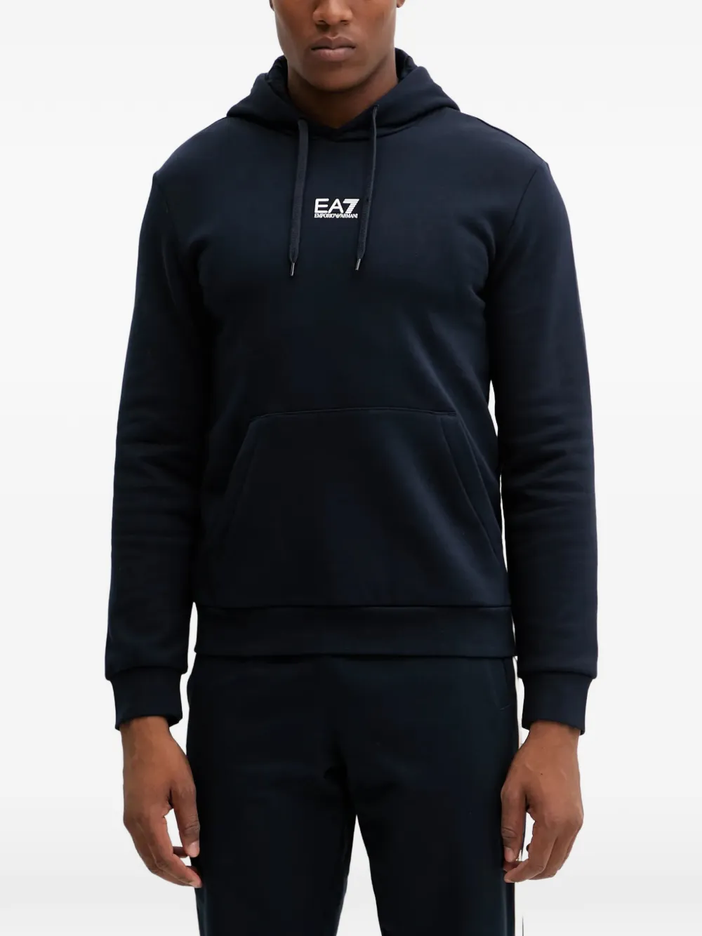 Ea7 Emporio Armani logo-detail hoodie - Blu
