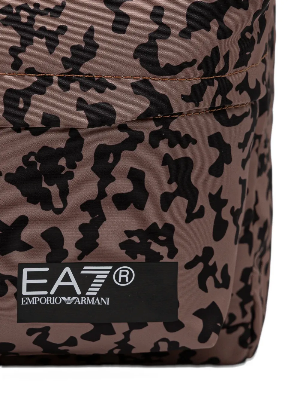 Ea7 Printed Backpack In Brown