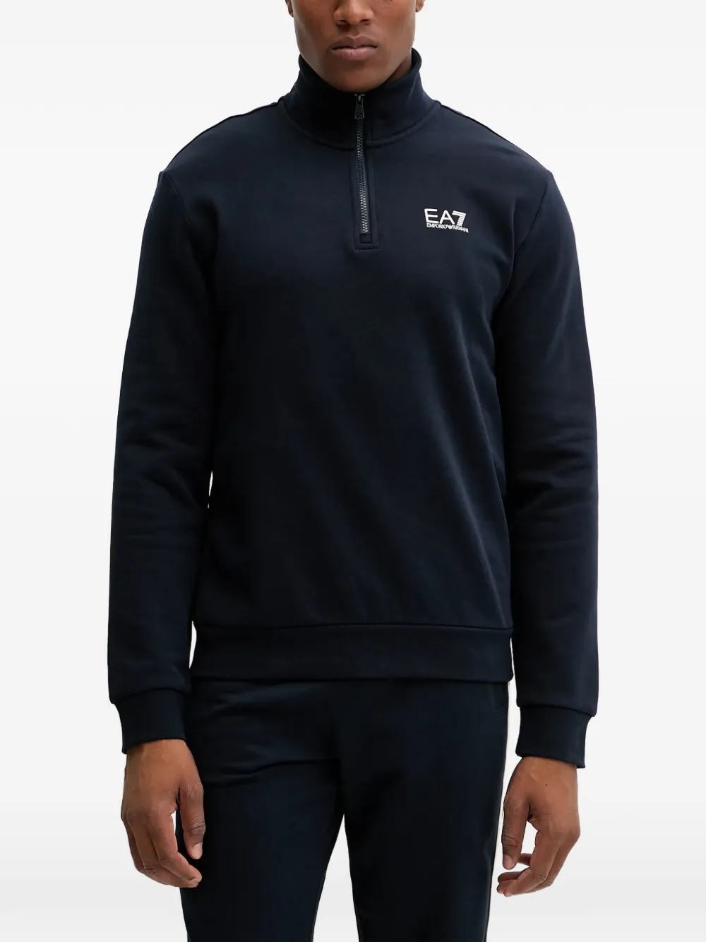 Ea7 Emporio Armani logo-detail sweatshirt - Blu