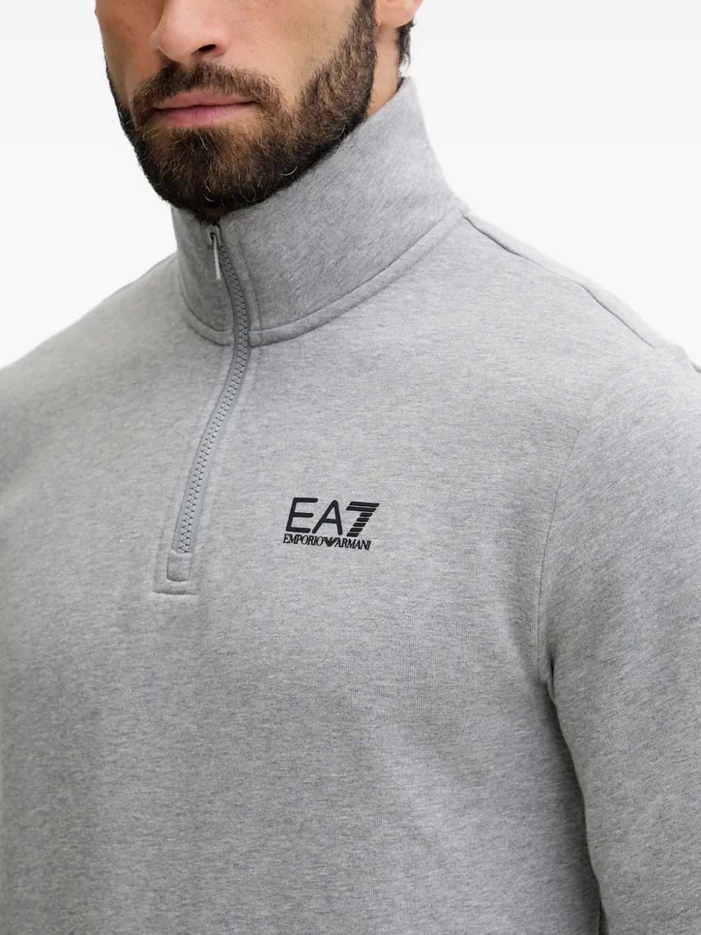 Ea7 Emporio Armani zip-up logo-detail sweatshirt Grijs