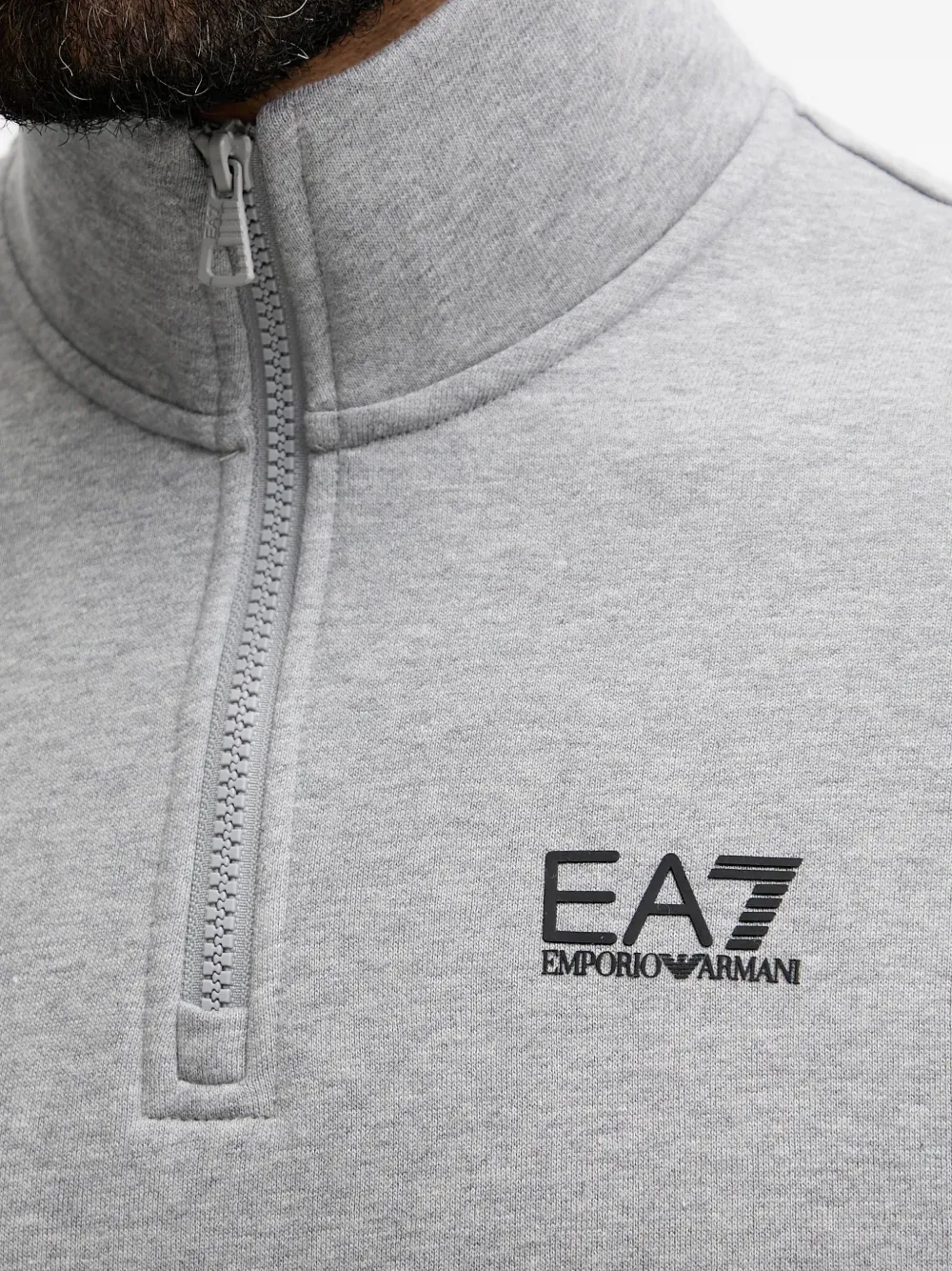 Ea7 Emporio Armani zip-up logo-detail sweatshirt Grijs