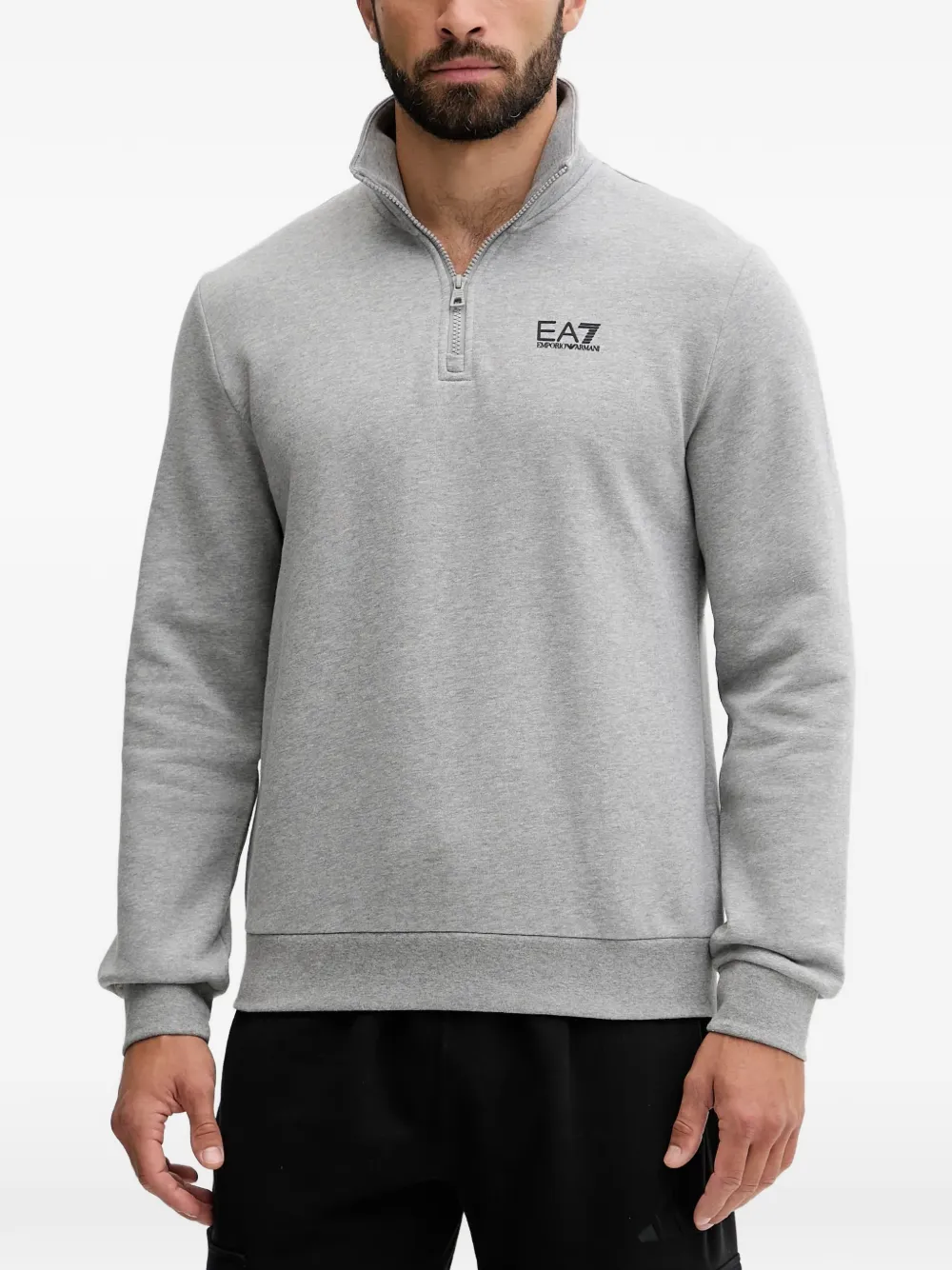 Ea7 Emporio Armani zip-up logo-detail sweatshirt Grijs