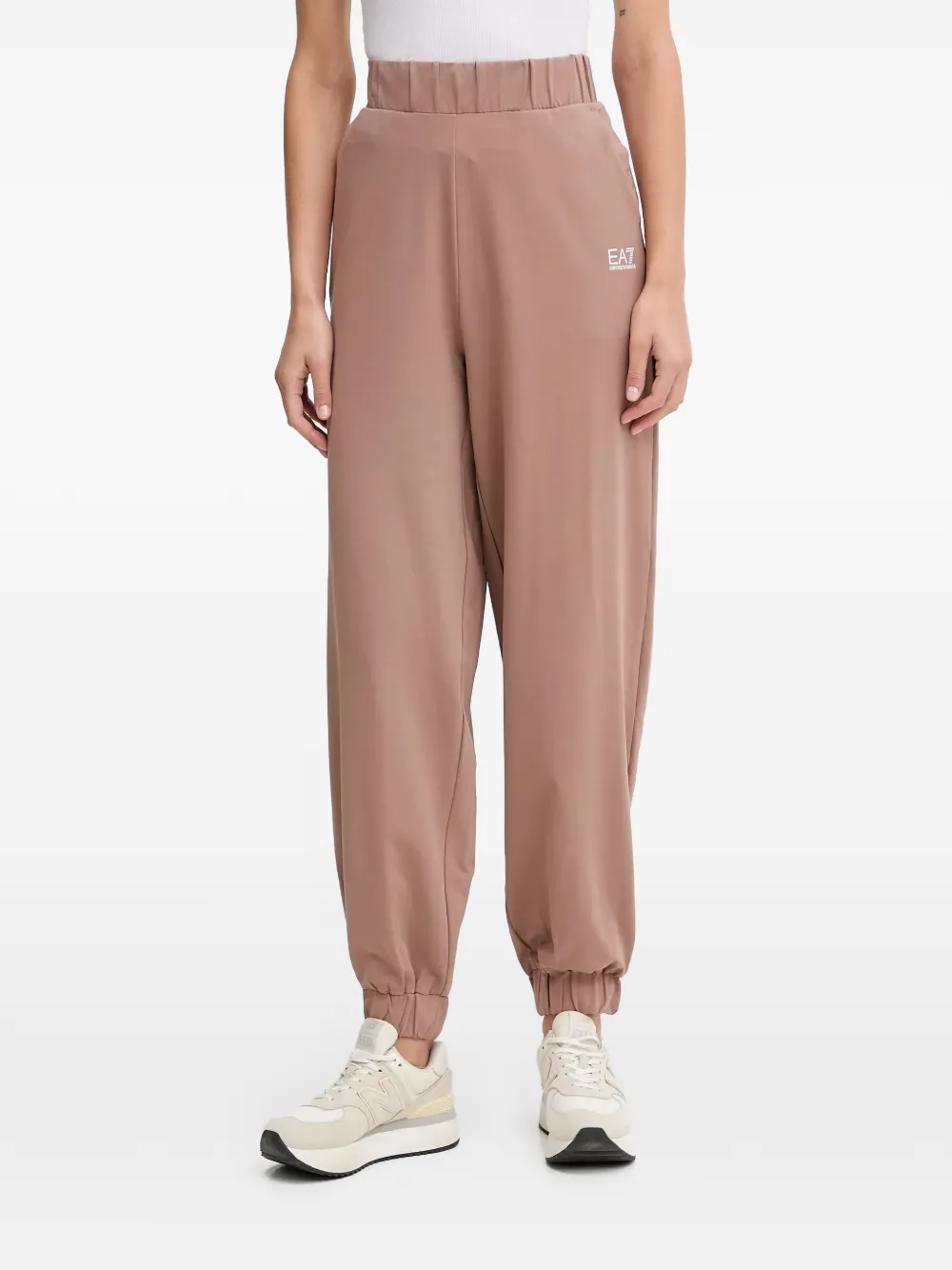 Ea7 Emporio Armani logo-print tracksuit Beige