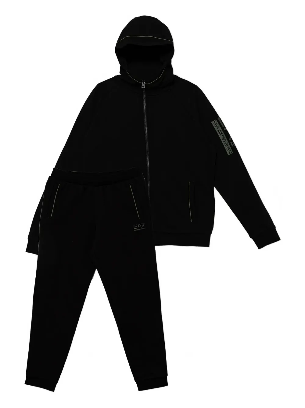 Ea7 Hooded Tracksuit In Black