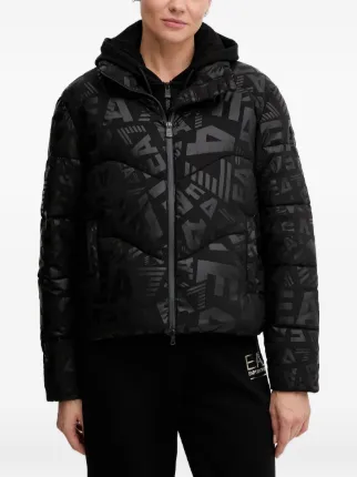 Ea7 Emporio Armani Jaqueta Matelassê Com Monograma | Preto