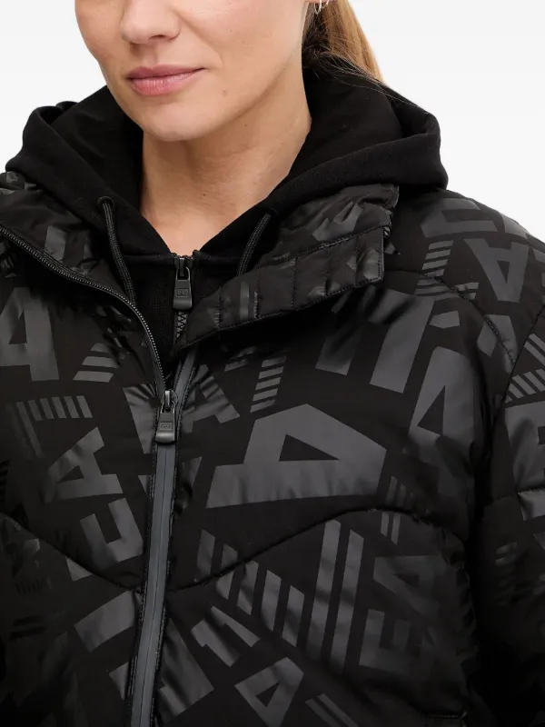 Ea7 Emporio Armani monogram-print Puffer Jacket | Black | FARFETCH ZA