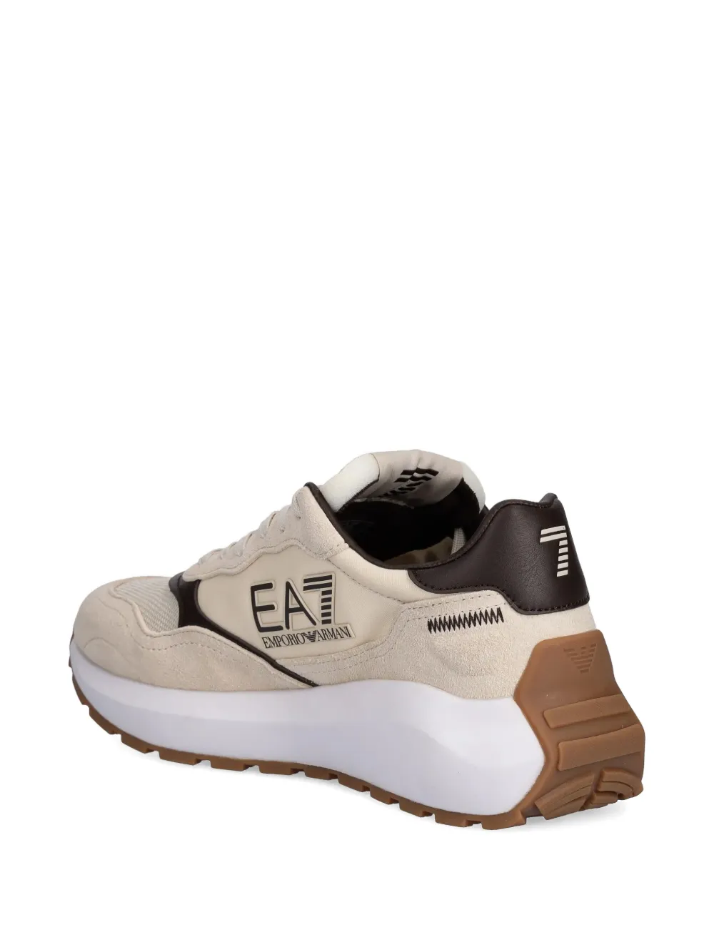 Ea7 Emporio Armani Sneakers met logoprint Beige