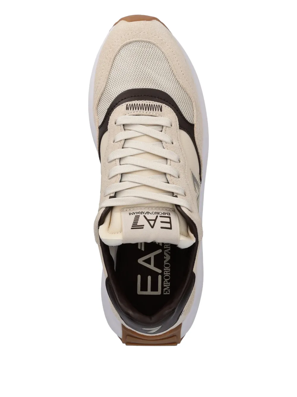 Ea7 Emporio Armani Sneakers met logoprint Beige