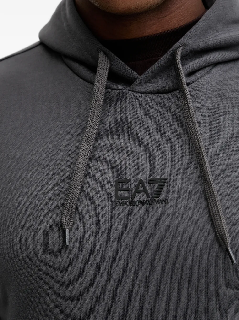 Ea7 Logo-detail Hoodie In Gray