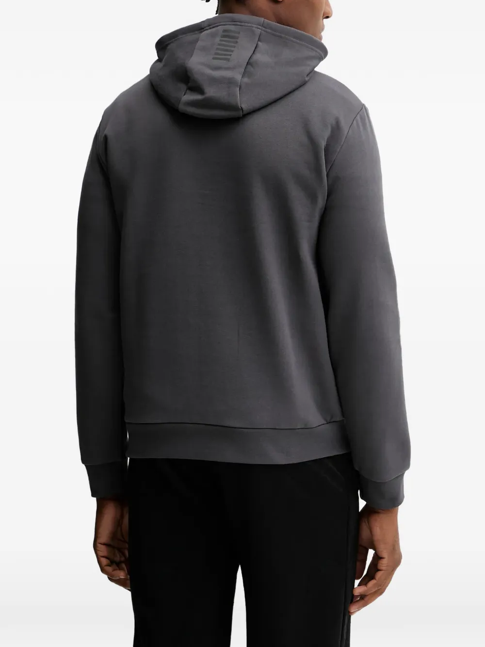 Ea7 Logo-detail Hoodie In Gray