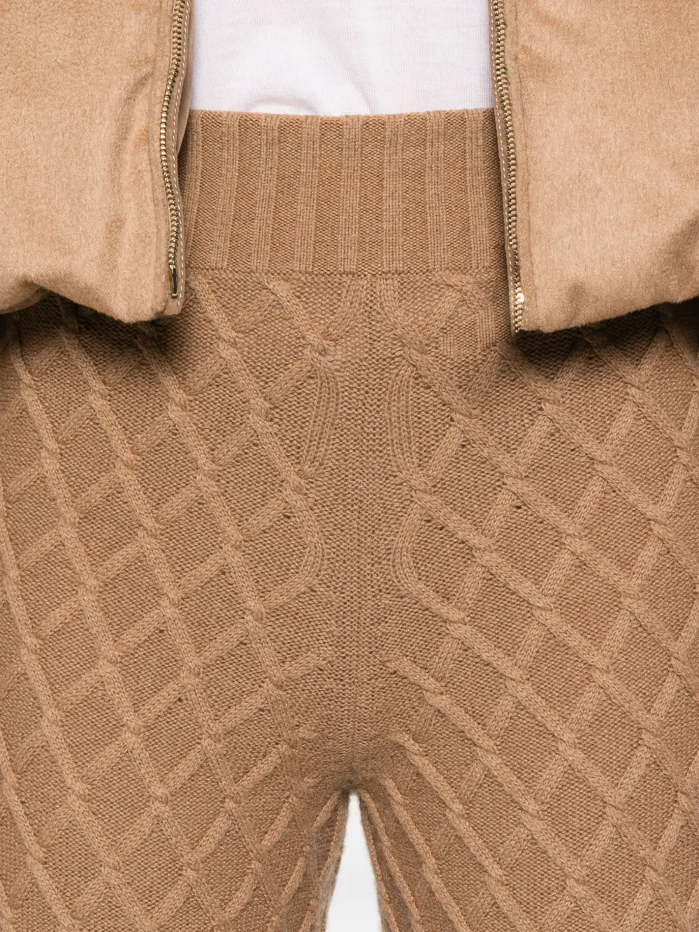 Max Mara High-waist Knitted Trousers In Brown