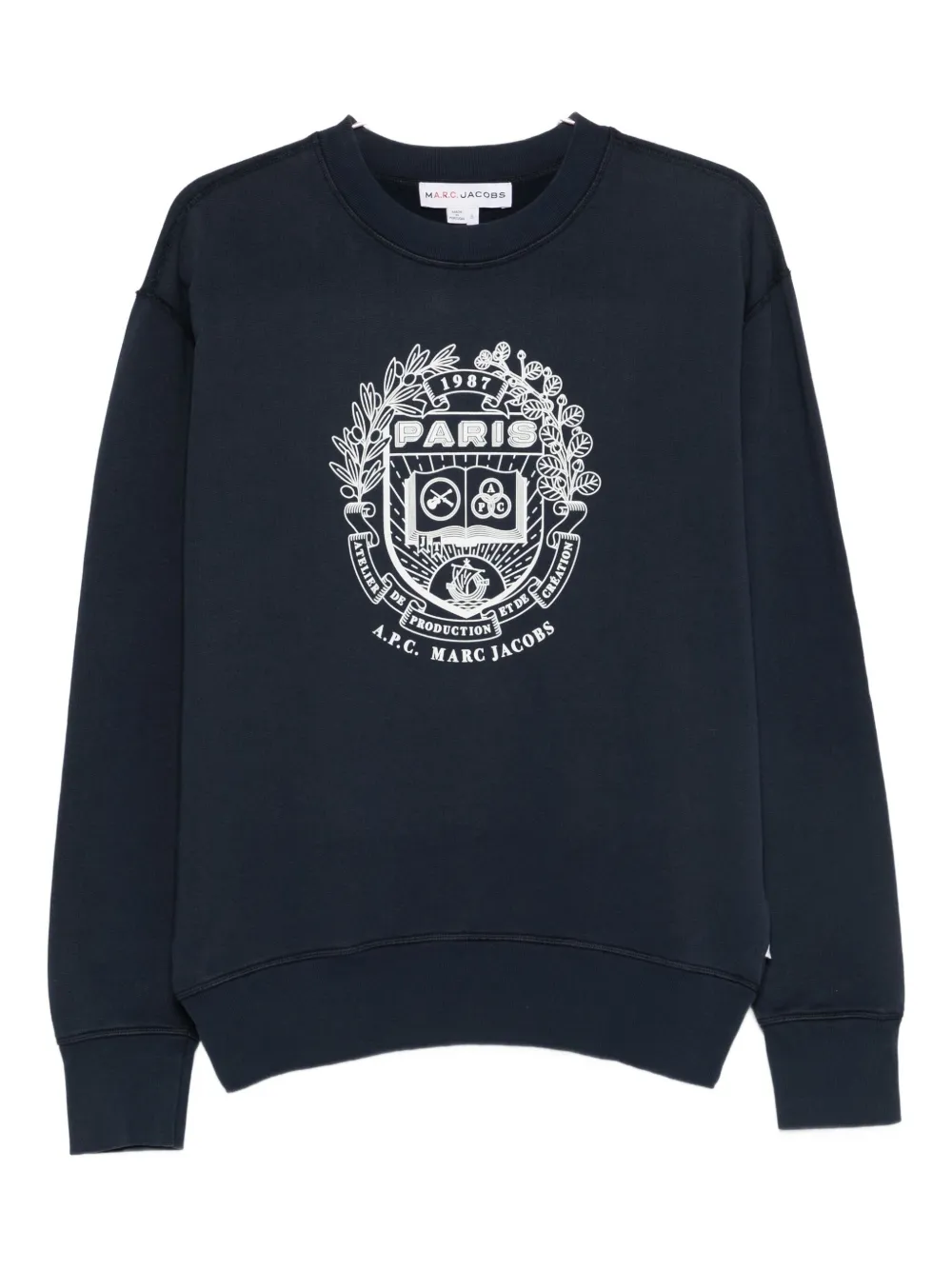Apc Graphic-print Sweater In Blue