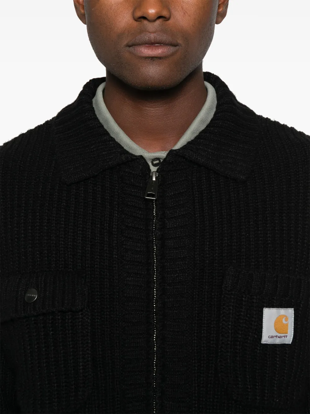 Carhartt WIP Vest met logopatch Zwart