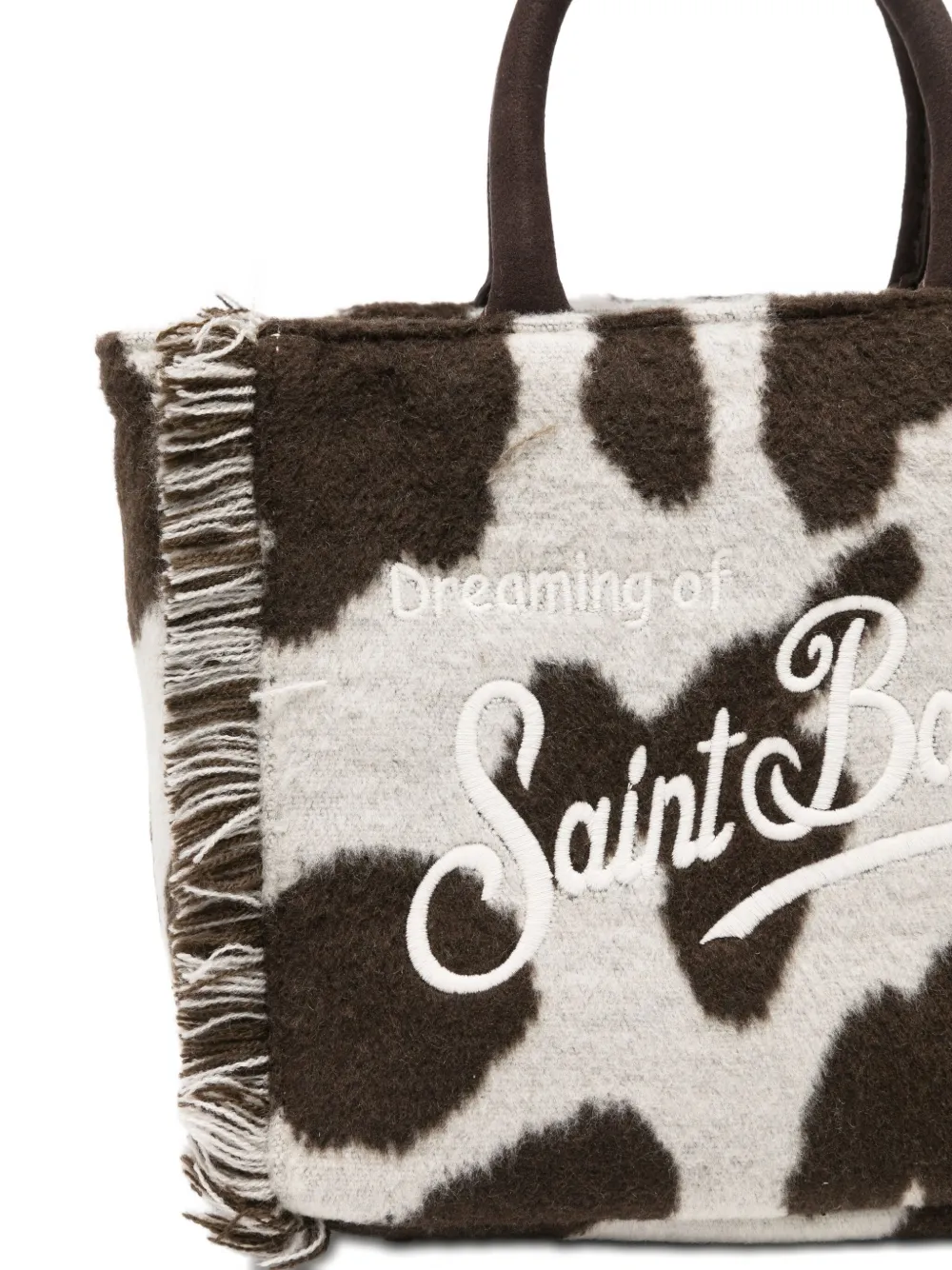 Mc2 Saint Barth Vanity Cow-print Tote Bag In White