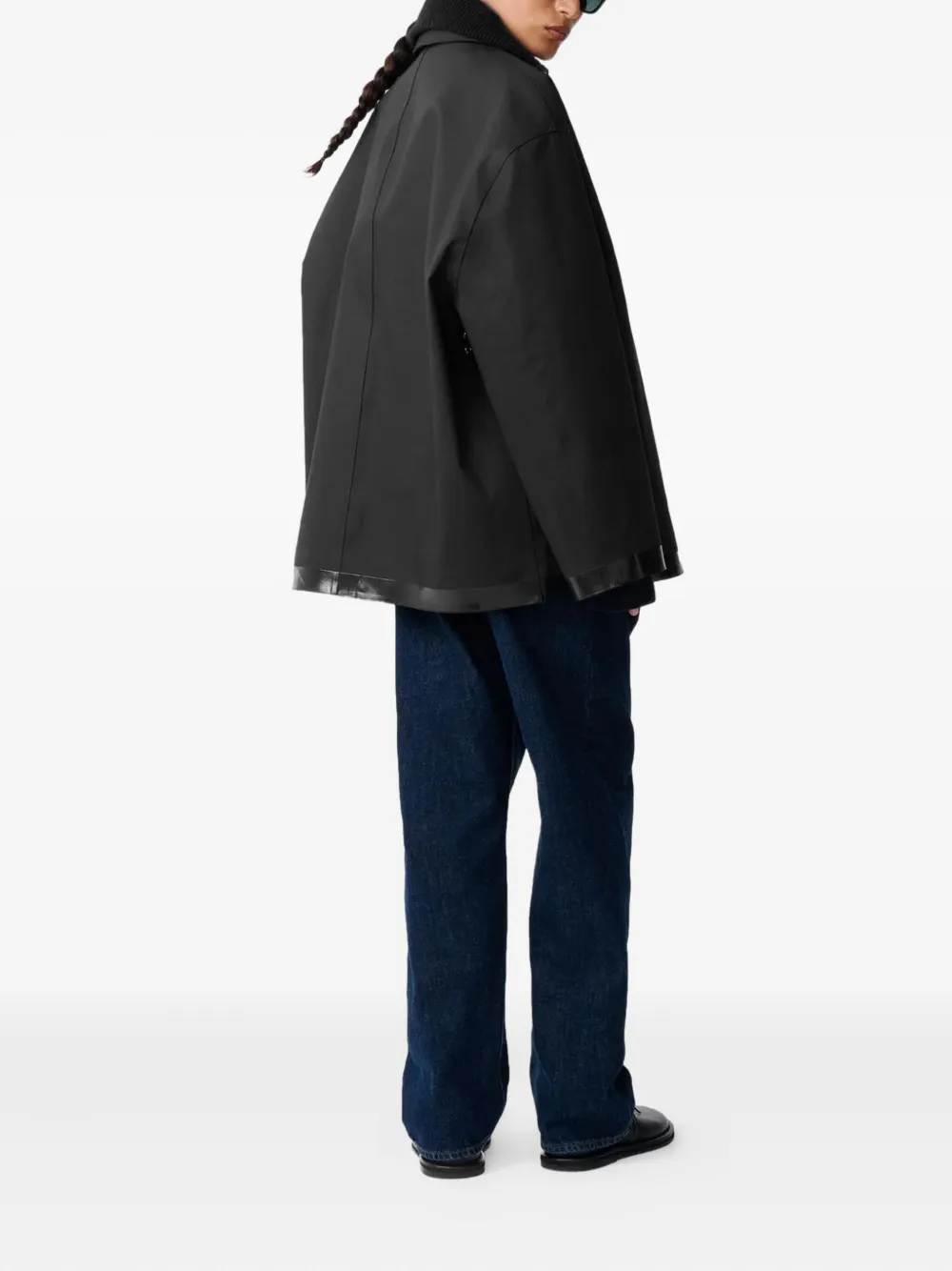 Studio Nicholson x Mackintosh Teviot jas met knopen Zwart