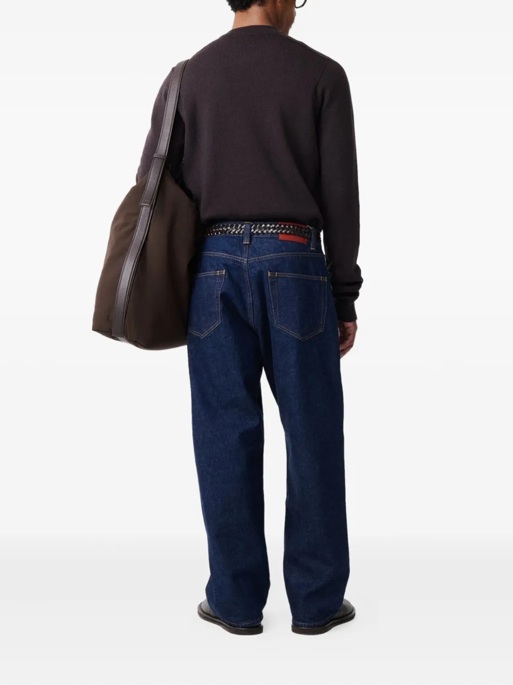 Studio Nicholson Inverness V-neck Sweater In Brown