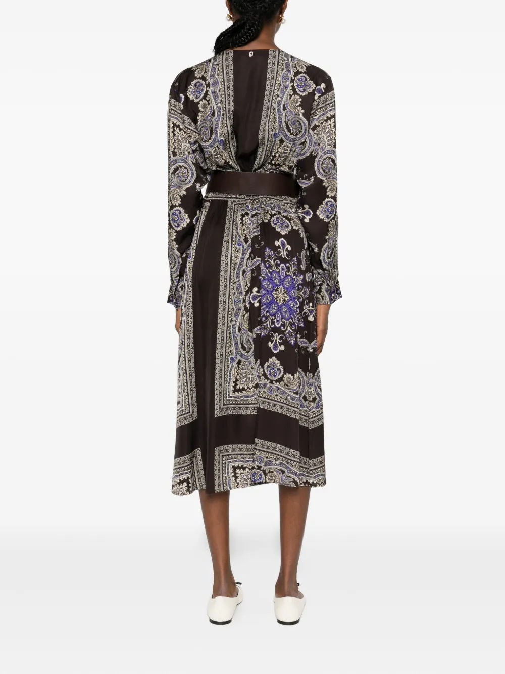 Liu •jo Floral-print Midi Dress In Brown