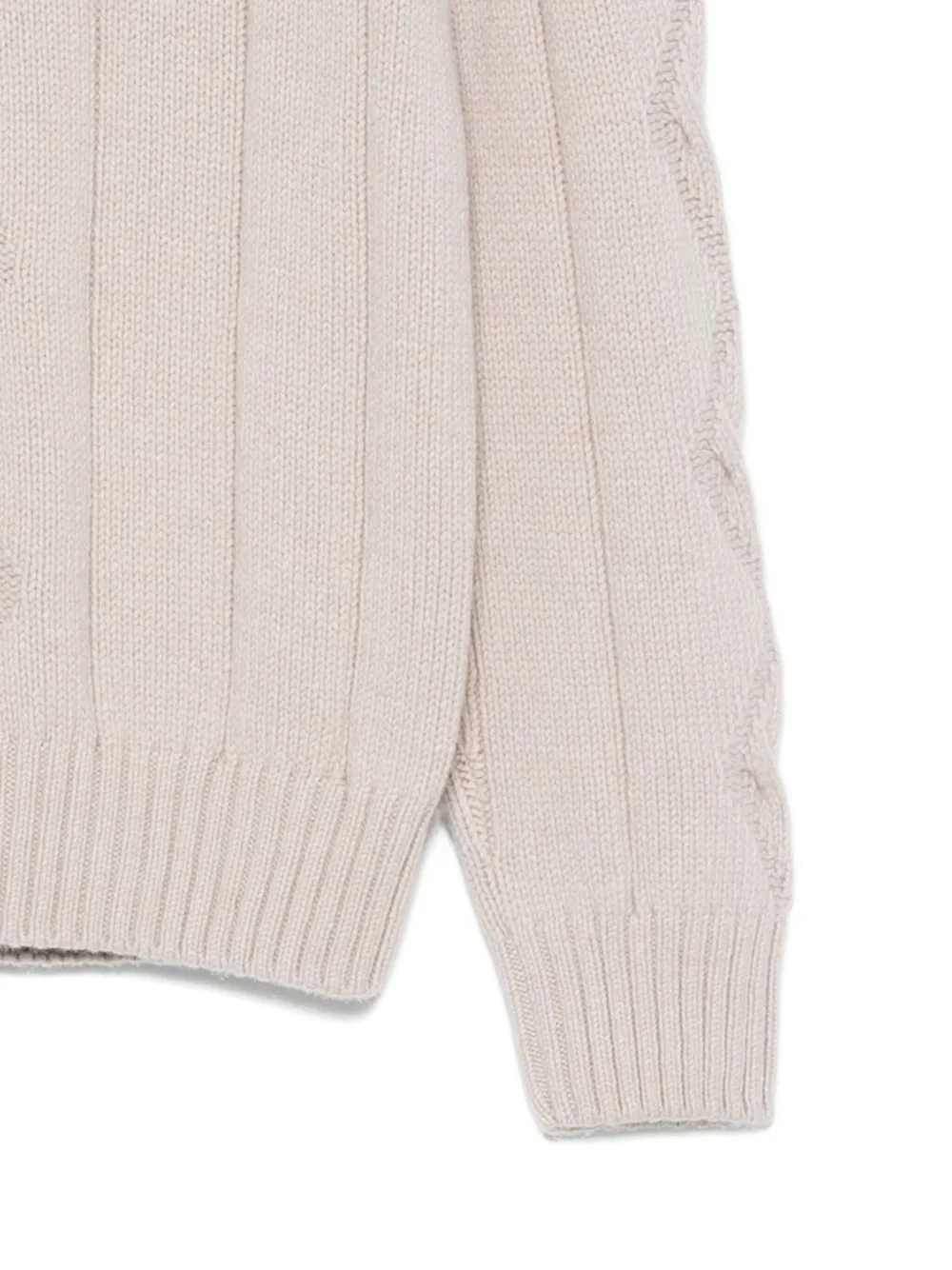 Cruciani Cable-knit Sweater In Neutral