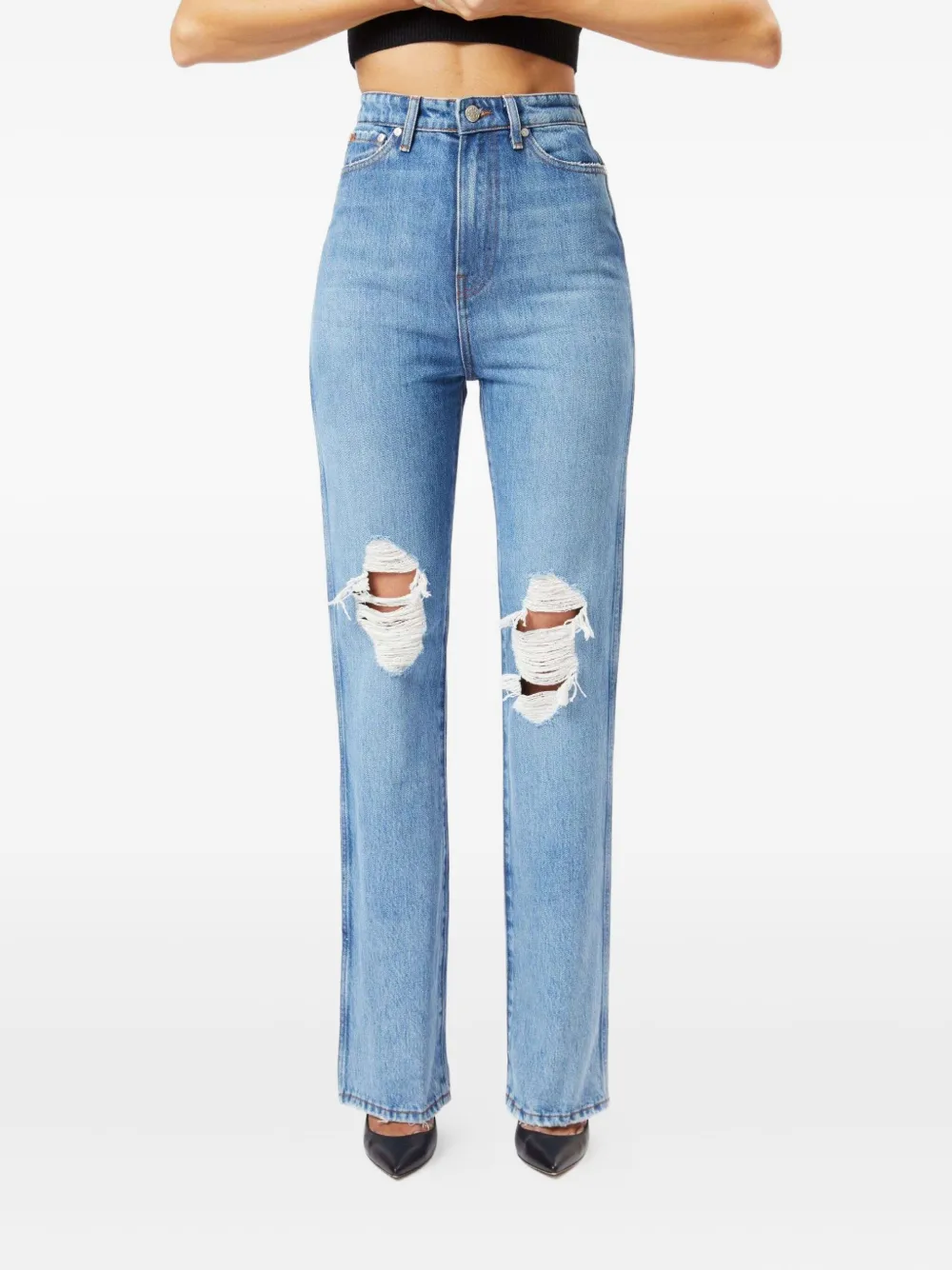 No44 Joy Ripped Jeans In Blue