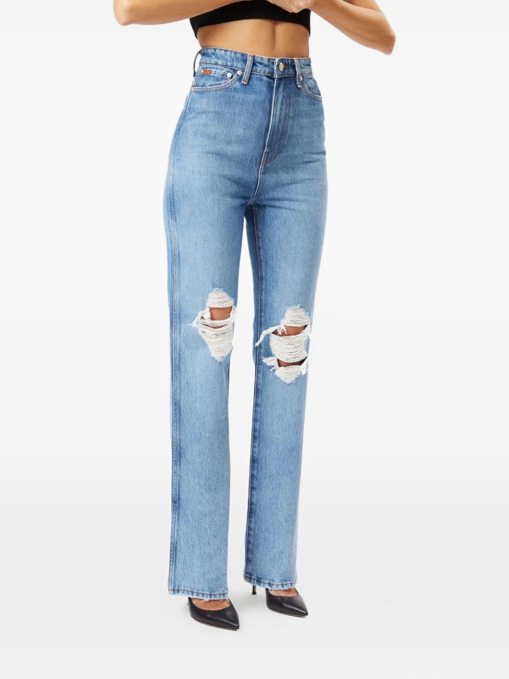 No44 Joy Ripped Jeans In Blue