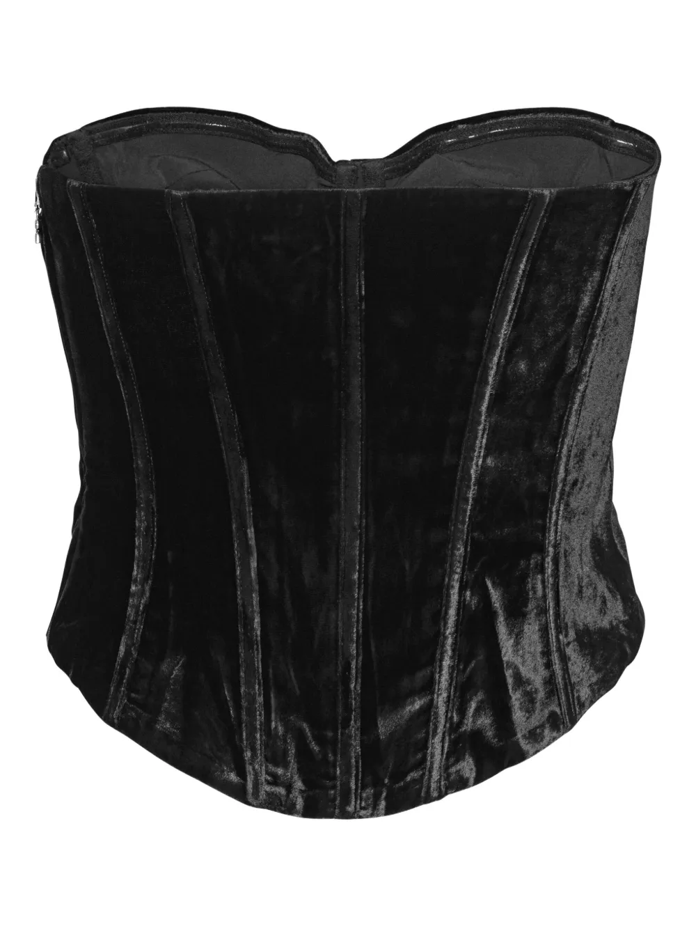 Rotate Birger Christensen Velvet Bustier Top In Black