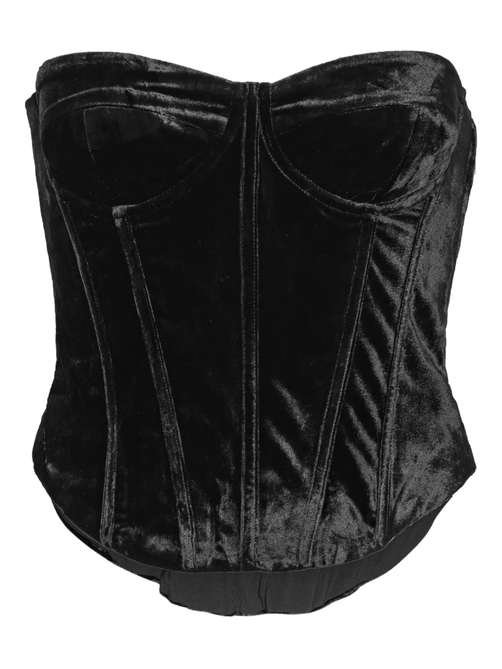 Rotate Birger Christensen Velvet Bustier Top In Black