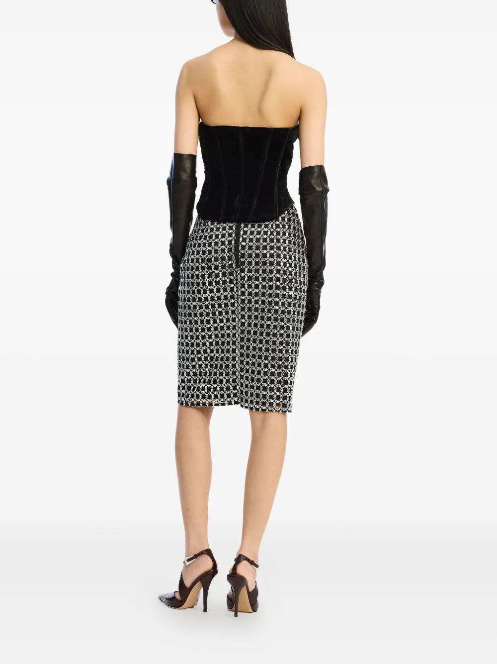 Rotate Birger Christensen Velvet Bustier Top In Black