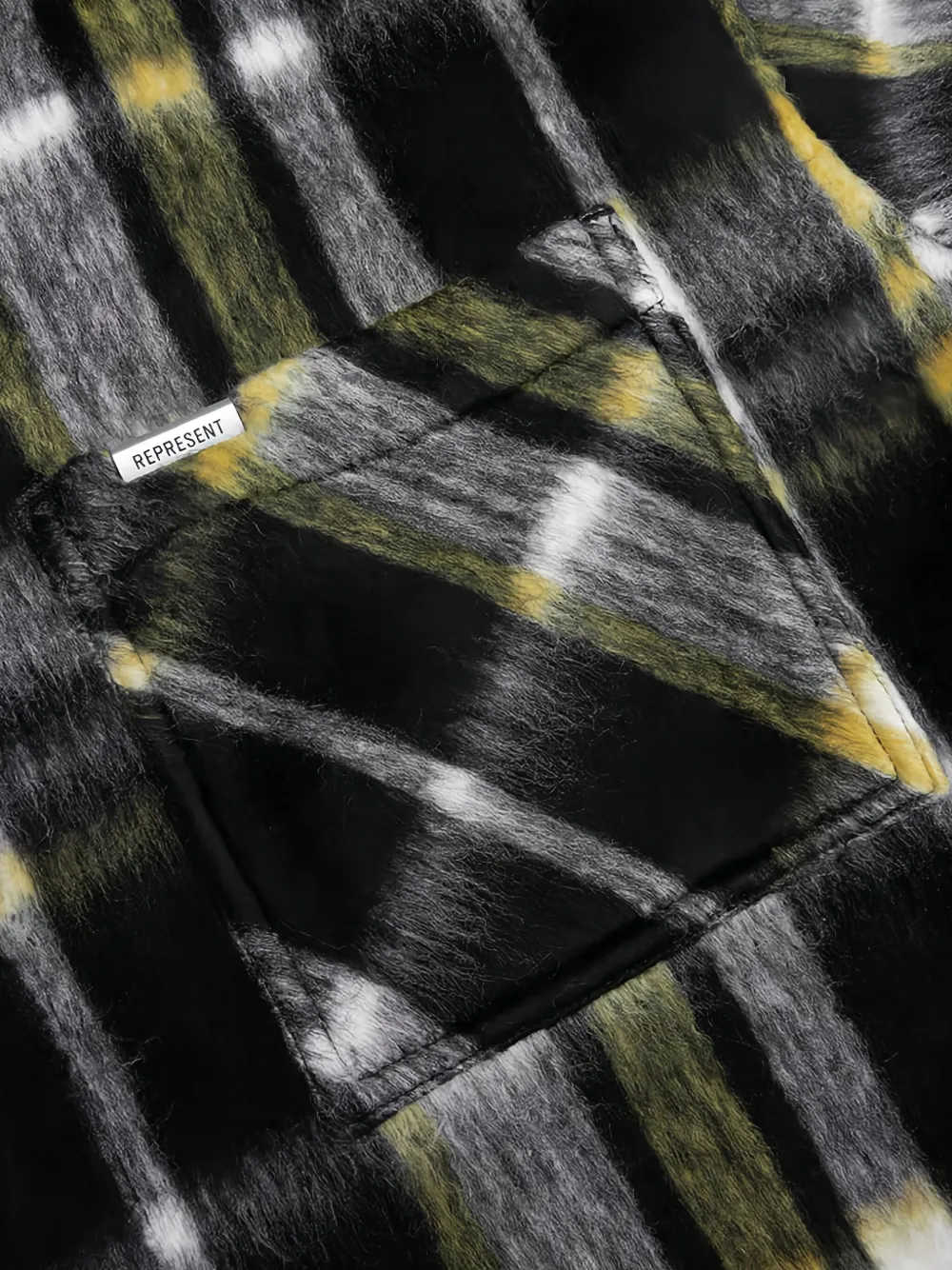 Represent Textured Plaid Shirt In Black