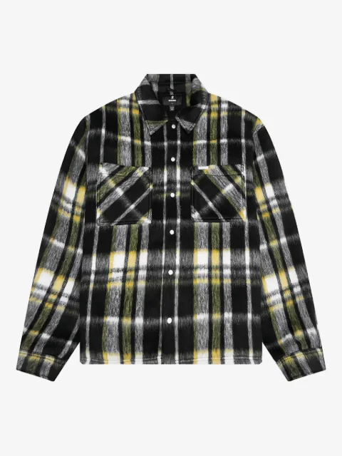 Represent textured plaid overshirt