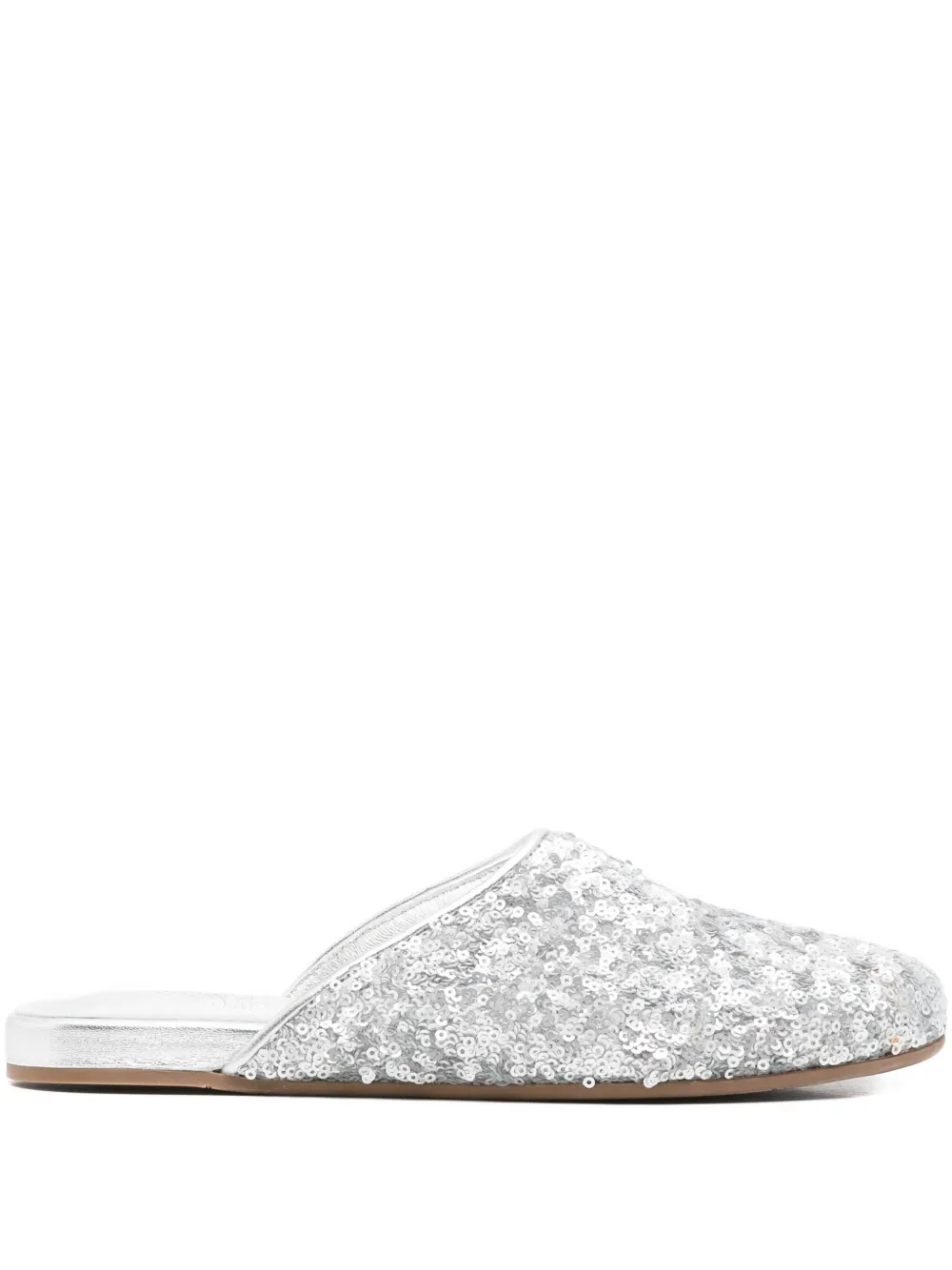 Ancient Greek Sandals The Slipper sequined mules Zilver