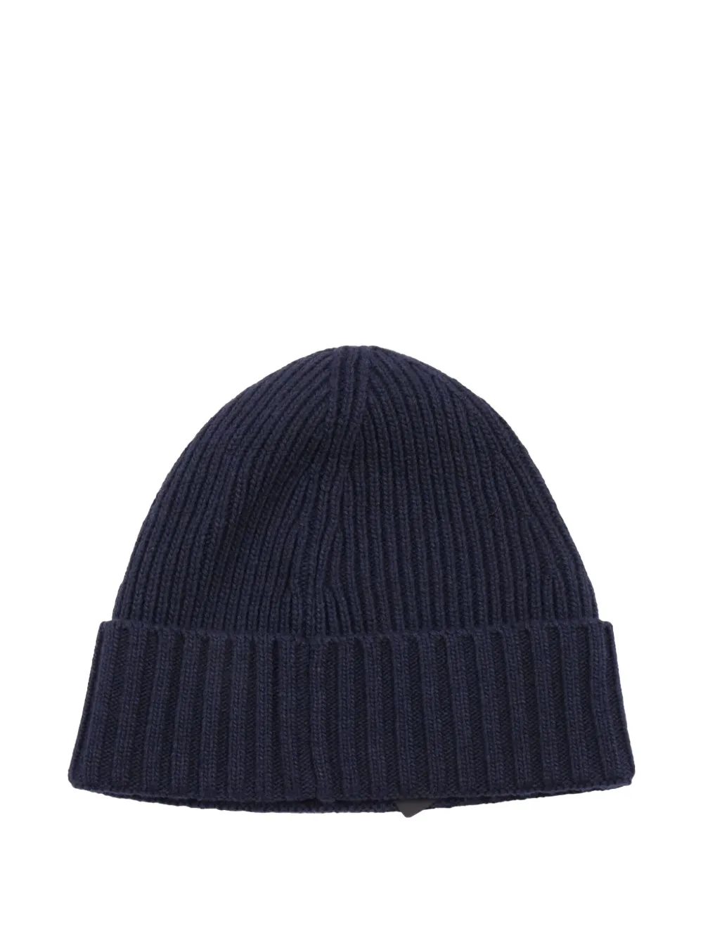 Stone Island Junior ribbed logo-patch beanie - Blauw