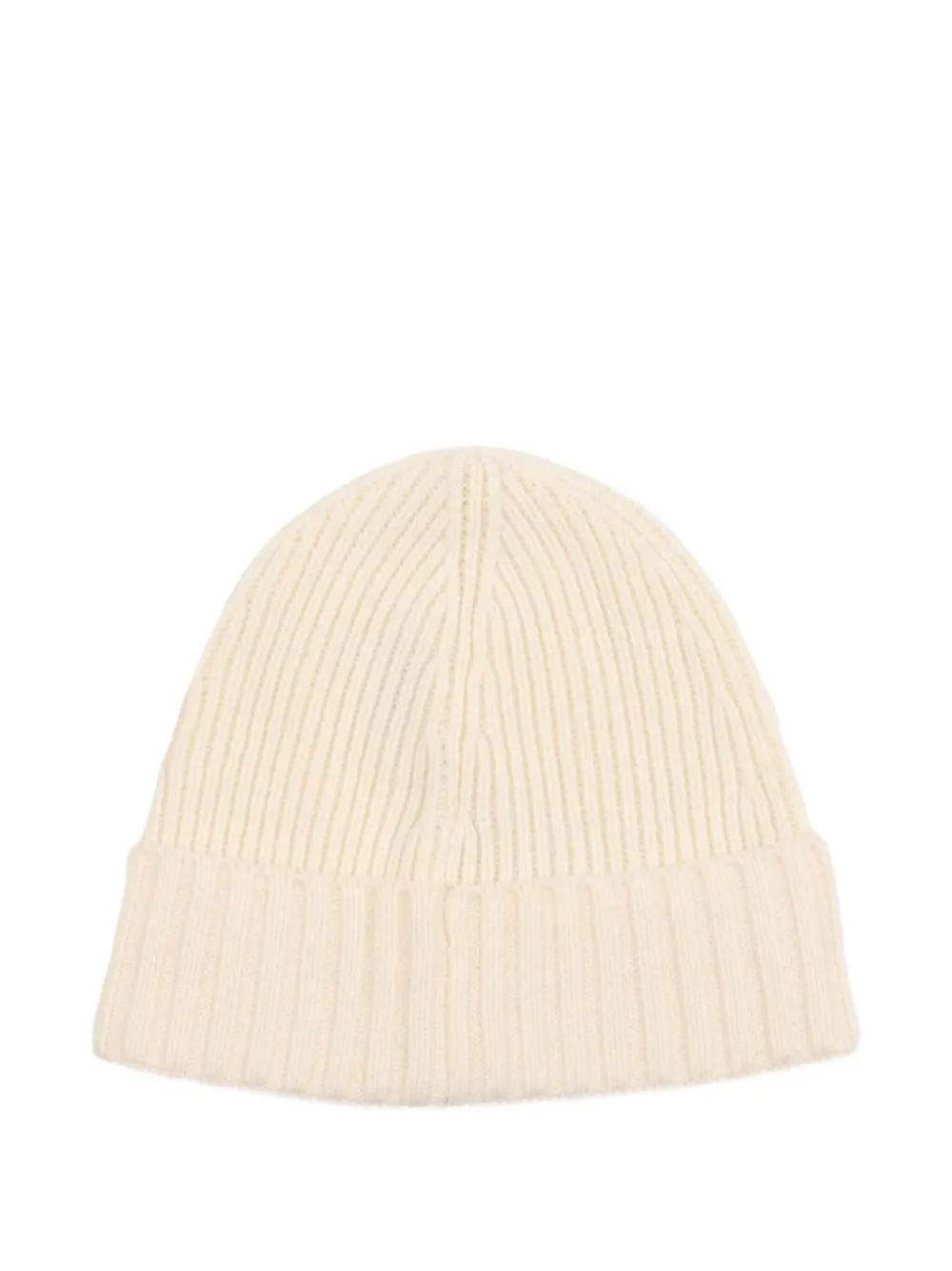 Stone Island Junior ribbed logo-patch beanie - Beige