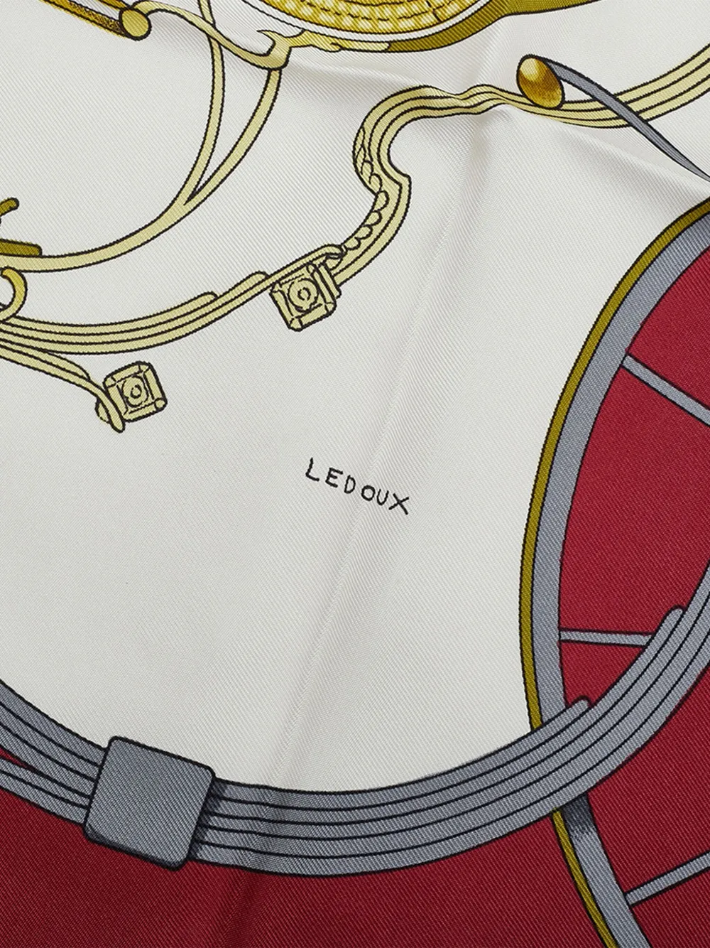 Pre-owned Hermes 1986-1998 Springs Silk Scarf Scarves In White