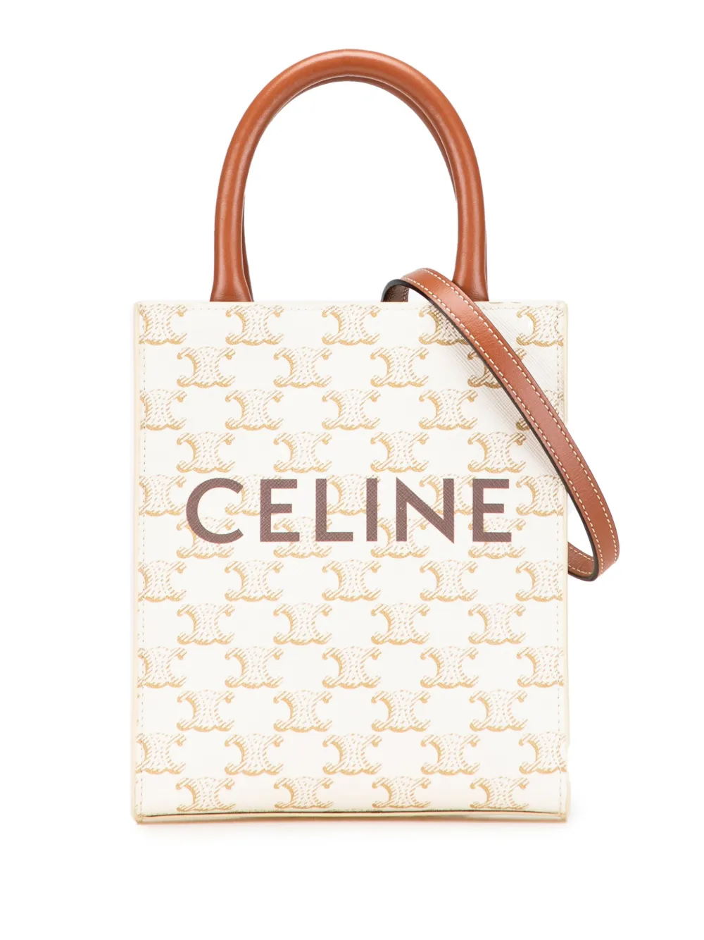 Celine Pre-Owned 2021 Mini Triomphe Coated Canvas Vertical Cabas Celine Pre-Owned 2021 Mini Triomphe Coated Canvas Vertical Cabas