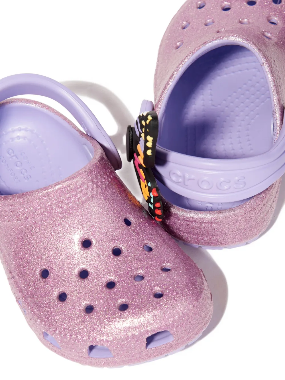Crocs Kids Sandalen met vlinderdetail en glitter Roze