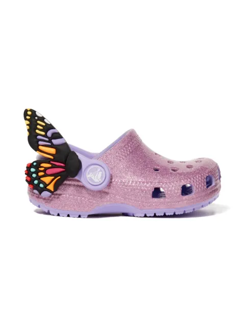 Crocs Kids glitter butterfly-detail sandals