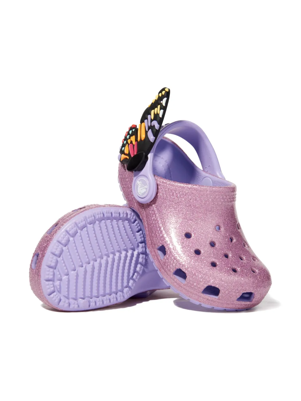 Crocs Kids Sandalen met vlinderdetail en glitter Roze