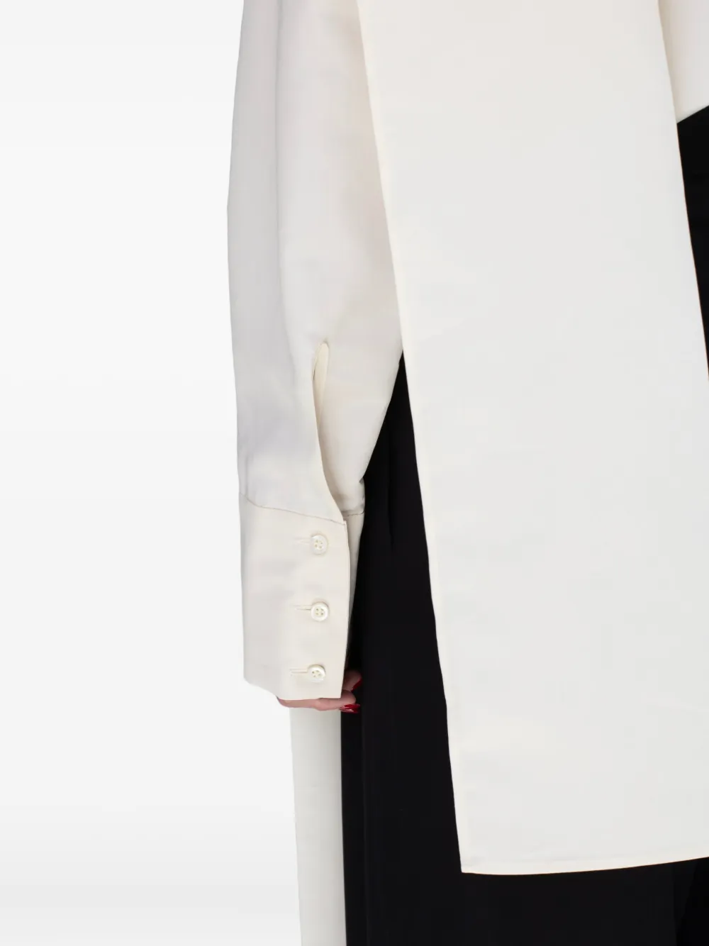 Rxquette Umbra Scarf-detail Cotton Blouse In White